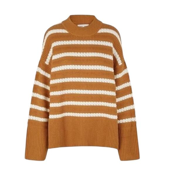 NWOT Samsoe & Samsoe Raili Crew Neck Brown Sugar Sweater – Small - Picture 2 of 9
